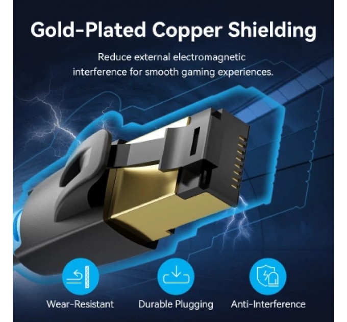 Патч-корд Cat.8 SFTP Patch Cable 3M Black VENTION (IKABI)