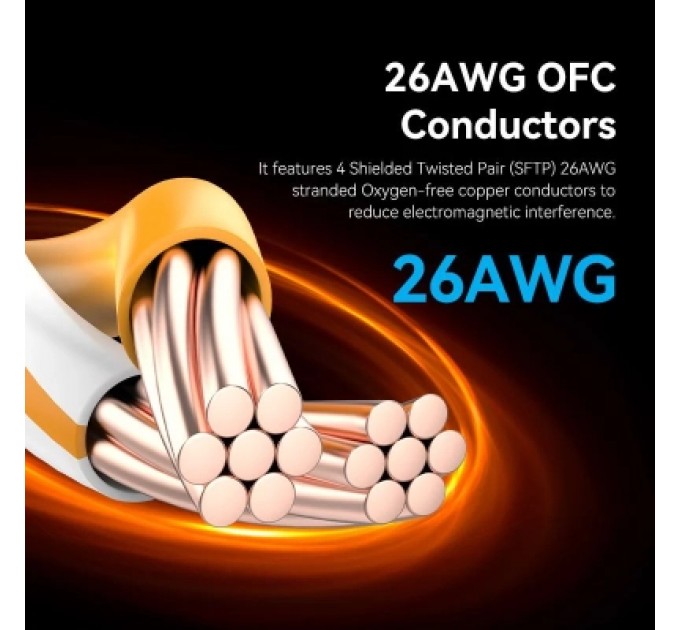 Патч-корд Cat8 SFTP Patch Cable 0.5M Black VENTION (IKKBD)