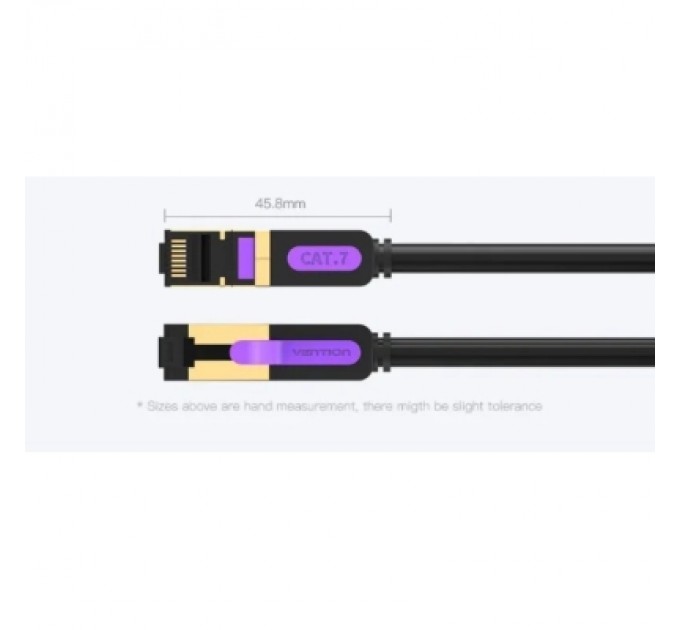 Патч-корд Cat.7 SFTP Patch Cable 0.5M Black VENTION (ICDBD)