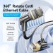 Патч-корд Cat8 STP Rotate Right Angle Ethernet Patch Cable 1M Black Slim Type VENTION (IKLBF)