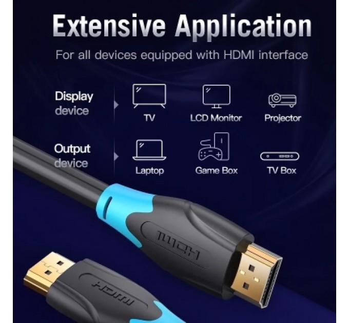 Кабель мультимедійний HDMI Cable 30M Black Type VENTION (AACBT)
