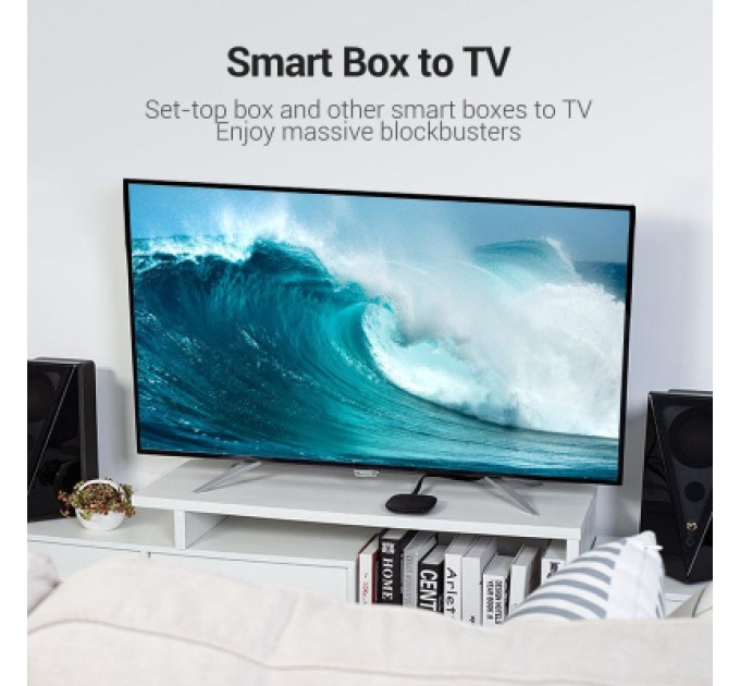 Кабель мультимедійний Flat HDMI Cable 1M Black VENTION (AAKBF)