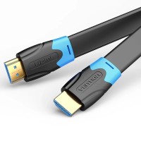 Кабель мультимедійний Flat HDMI Cable 1M Black VENTION (AAKBF)