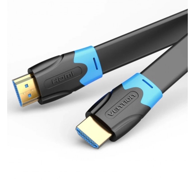 Кабель мультимедійний Flat HDMI Cable 1M Black VENTION (AAKBF)