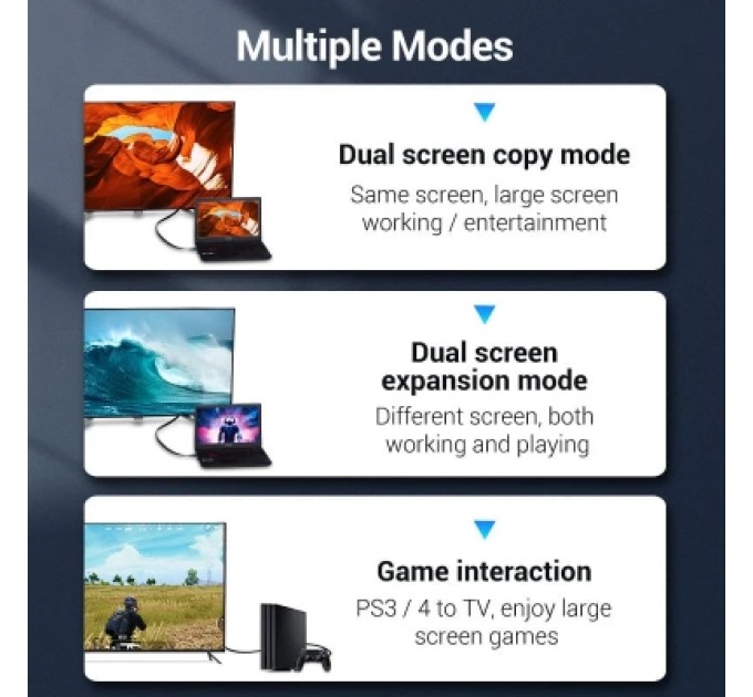 Кабель мультимедійний Flat HDMI Cable 2M Black VENTION (AAKBH)