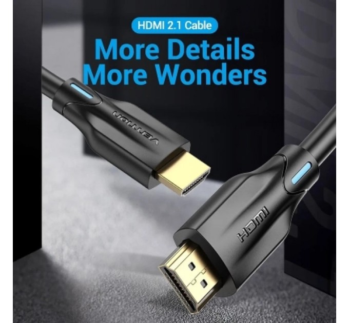 Кабель мультимедійний HDMI Male to Male 8K HD Cable 10M Black VENTION (AANBL)