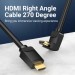 Кабель мультимедійний HDMI Right Angle Cable 270 Degree 1M Black VENTION (AAQBF)