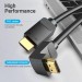 Кабель мультимедійний HDMI Right Angle Cable 270 Degree 1M Black VENTION (AAQBF)