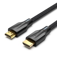Кабель мультимедійний Cotton Braided 8K HDMI Cable 1.5M Black VENTION (AAUBG)