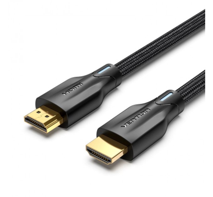 Кабель мультимедійний Cotton Braided 8K HDMI Cable 1.5M Black VENTION (AAUBG)