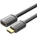 Кабель мультимедійний HDMI-A Male to HDMI-A Female 4K HD Cable PVC Type 1M Black VENTION (AHCBF)