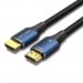 Кабель мультимедійний Cotton Braided HDMI-A Male to Male HD Cable 8K 1M Blue Aluminum Alloy Type VENTION (ALGLF)