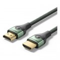 Кабель мультимедійний Cotton Braided Ultra Thin HDMI-A Male to Male HD Cable 8K 1M Green Aluminum Alloy Type VENTION (ALOGF)