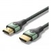 Кабель мультимедійний Cotton Braided Ultra Thin HDMI-A Male to Male HD Cable 8K 1M Green Aluminum Alloy Type VENTION (ALOGF)