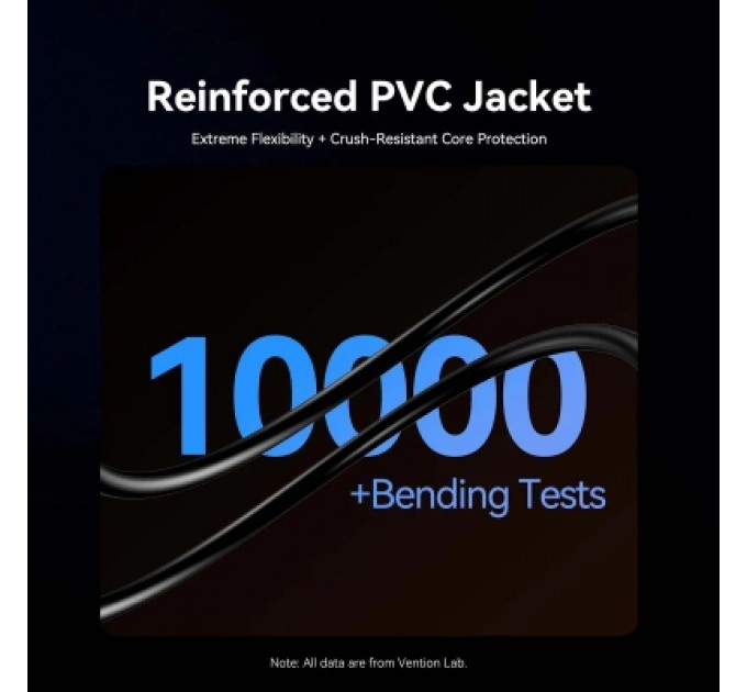 Кабель мультимедійний 4K Fiber Optic HDMI Male to Male Cable 20M Black Zinc Alloy Type VENTION (ALSBQ)