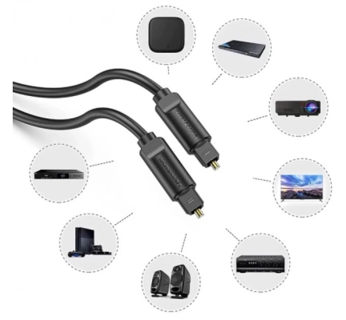 Кабель мультимедійний Optical Fiber Audio Cable 1M Black VENTION (BAEBF)