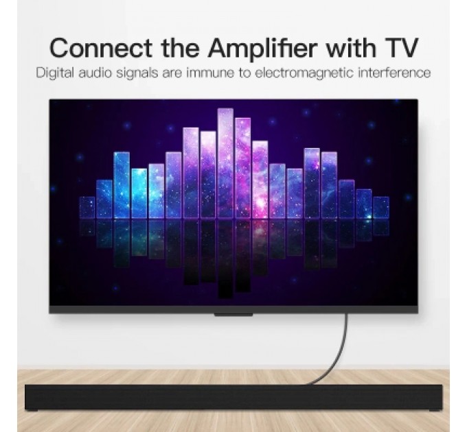 Кабель мультимедійний Optical Fiber Audio Cable 1.5M Black VENTION (BAEBG)