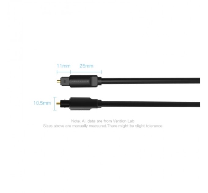 Кабель мультимедійний Optical Fiber Audio Cable 1.5M Black VENTION (BAEBG)