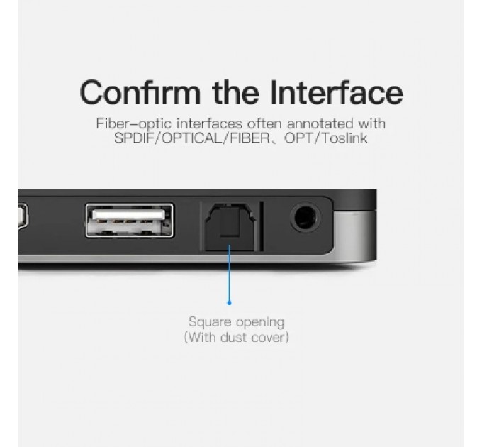 Кабель мультимедійний Optical Fiber Audio Cable 2M Black VENTION (BAEBH)