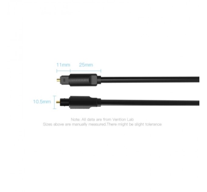 Кабель мультимедійний Optical Fiber Audio Cable 2M Black VENTION (BAEBH)