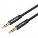 Кабель мультимедійний Fabric Braided 3.5mm Male to Male Audio Cable 1M Black Metal Type VENTION (BAGBF)