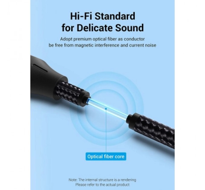 Кабель мультимедійний Optical Fiber Audio Cable Aluminum Alloy Type 1M Gray VENTION (BAVHF)