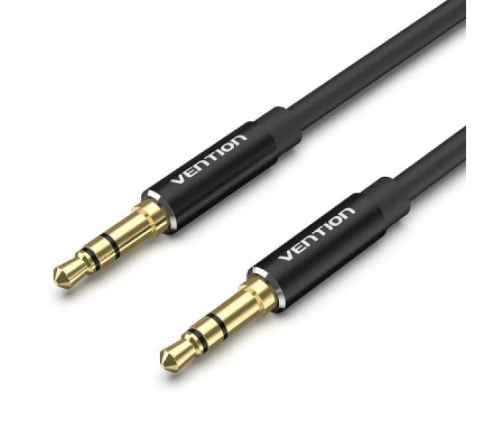 Кабель мультимедійний 3.5mm Male to Male Audio Cable 1.5M Black Aluminum Alloy Type VENTION (BAXBG)