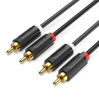 Кабель мультимедійний 2-Male to 2-Male RCA Cable 1.5M Black VENTION (BCMBG)