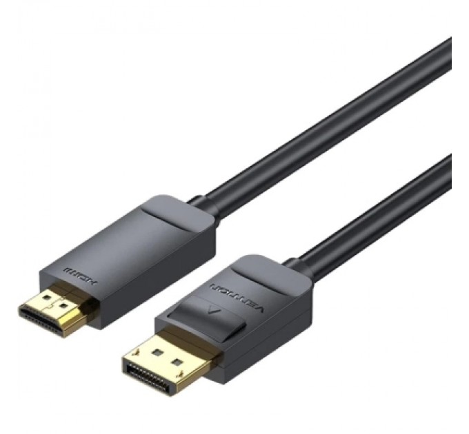 Кабель мультимедійний 4K DisplayPort to HDMI Cable 1.5M Black VENTION (HAGBG)