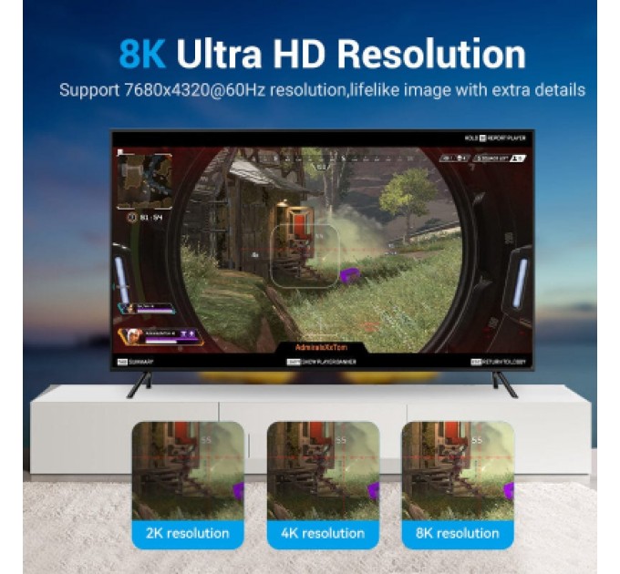 Кабель мультимедійний Cotton Braided DP Male to Male Cable 1.5M Black VENTION (HCCBG)