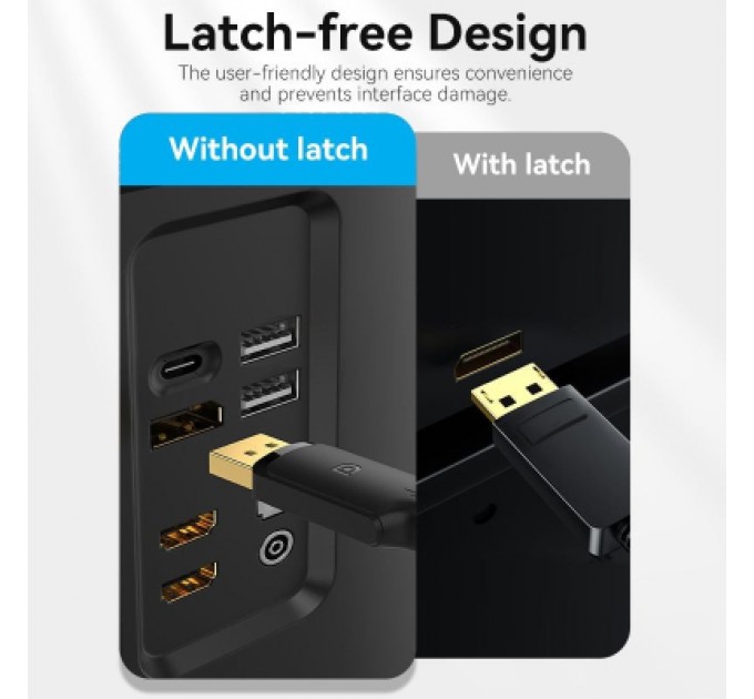 Кабель мультимедійний DisplayPort Male to HDMI-A Male 4K HD Cable 1.8M Black VENTION (HFOBAC)