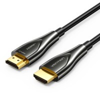 Кабель мультимедійний 4K Fiber Optic HDMI Male to Male Cable 15M Black Zinc Alloy Type VENTION (ALSBN)