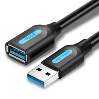 Дата кабель USB 3.0 A Male to A Female Extension Cable 3M black PVC Type VENTION (CBHBI)