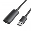 Дата кабель USB 2.0 Type-A Male to Type-A Female Active Extension Cable 5M Black VENTION (CBKBJ)