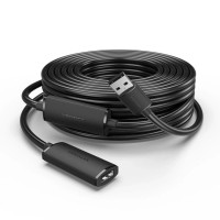 Дата кабель USB 2.0 Type-A Male to Type-A Female Active Extension Cable 15M Black VENTION (CBKBN)