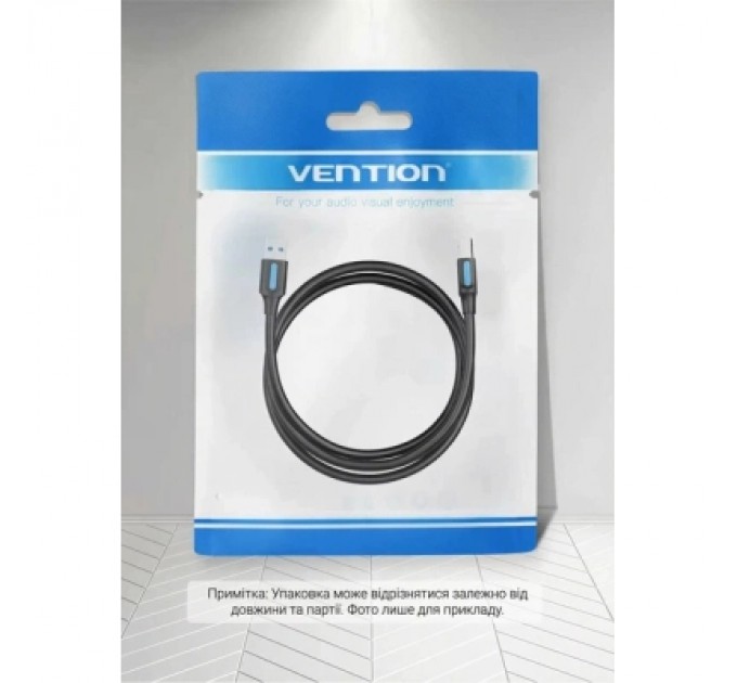 Дата кабель USB 3.0 A Male to B Male Cable 1.5M Black PVC Type VENTION (COOBG)