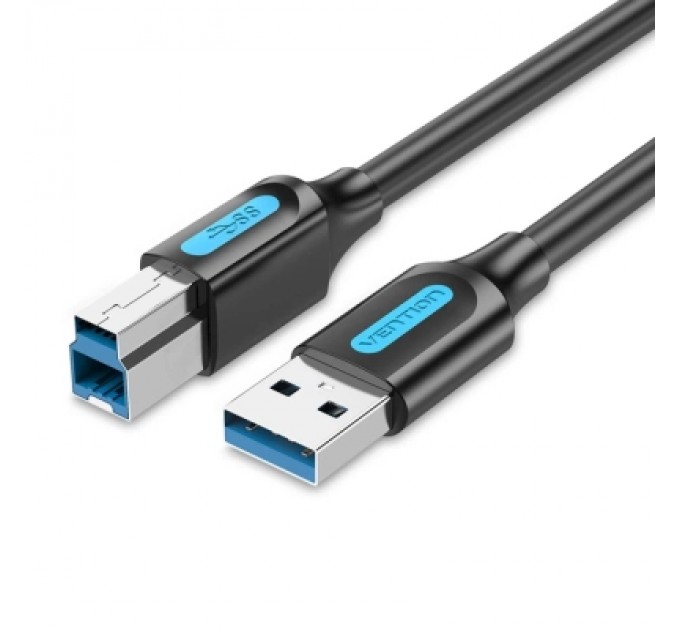 Дата кабель USB 3.0 A Male to B Male Cable 1.5M Black PVC Type VENTION (COOBG)
