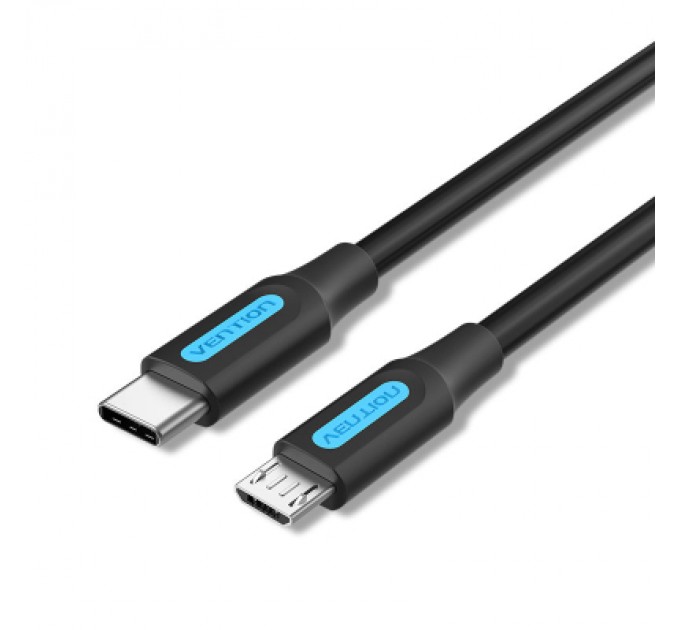 Дата кабель USB 2.0 C Male to Micro-B Male 2A Cable 1M Black VENTION (COVBF)