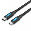 Дата кабель USB 2.0 C Male to Micro-B Male 2A Cable 1.5M Black VENTION (COVBG)