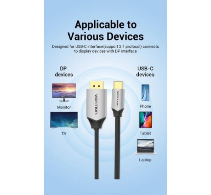 Дата кабель USB 3.0 A Male to C Male Cable 1.5M Black PVC Type VENTION (COZBG)