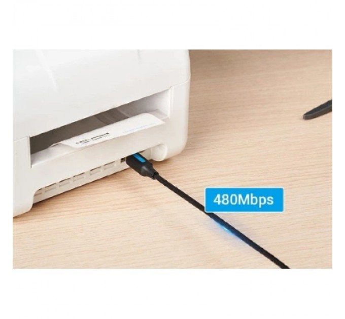 Дата кабель USB 2.0 C Male to B Male 2A Cable 1.5M Black VENTION (CQUBG)