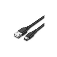 Дата кабель Nylon Braided USB 2.0 A Male to C Male 3A Cable 1.5M Black LED Type VENTION (CTFBG)