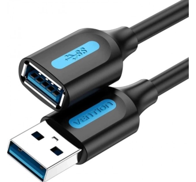 Дата кабель USB 2.0 A Male to C Male 3A Cable 2M Black VENTION (CTHBH)
