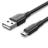Дата кабель USB 2.0 A Male to Micro-B Male 2A Cable 1M Black VENTION (CTIBF)