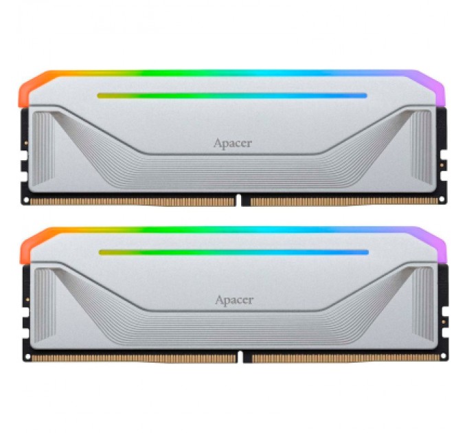 Apacer Модуль пам'яті для комп'ютера DDR5 32GB (2x16GB) 6000 MHz NOX RGB Silver Apacer (AH5U32G60C622NWAA-2)