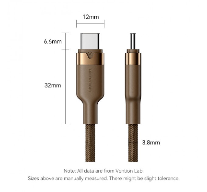 Дата кабель USB 2.0 Type-C Male to Type-C Male 3A Cable 1M Gold Aluminum Alloy Type VENTION (TRDJF)
