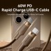 Дата кабель USB 2.0 Type-C Male to Type-C Male 3A Cable 1M Gold Aluminum Alloy Type VENTION (TRDJF)