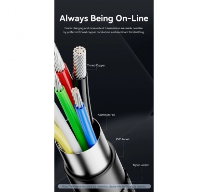 Дата кабель USB 2.0 C Male to C Male 240W Cable 1.5M Black Aluminum Alloy Type VENTION (TREBG)