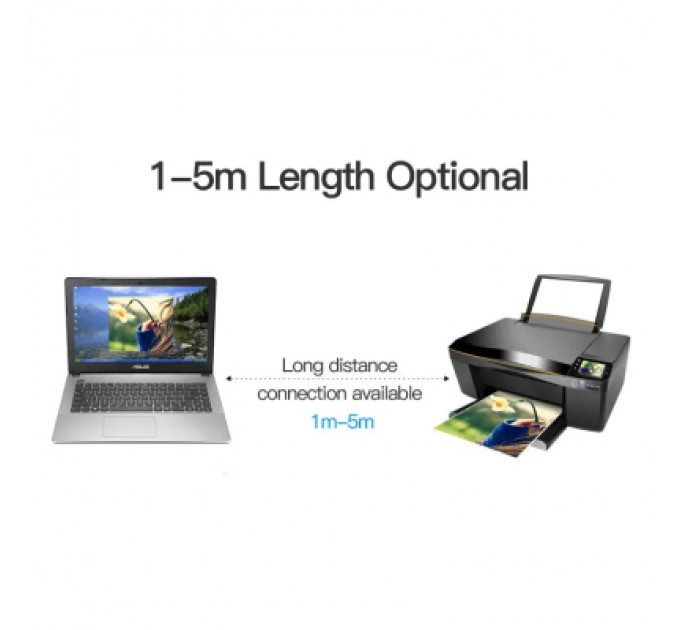 Дата кабель USB2.0 A Male to B Male Print Cable 1M Black VENTION (VAS-A16-B100)