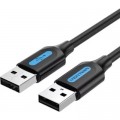 Дата кабель USB 2.0 A Male to A Male Cable 1M Black PVC Type VENTION (COJBF)
